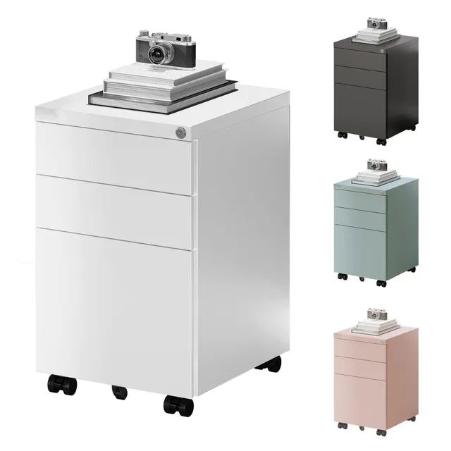 flexispot-rollcontainer-mit-3-schubladen-abschlie-barer-mobiler-aktenschrank-mit image 1