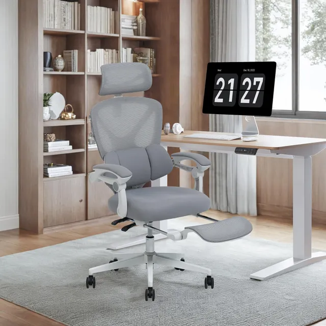 flexispot-ergonomischer-b-rostuhl-mit-fu-st-tze-zonenweise-einstellbarer-lendens image 1