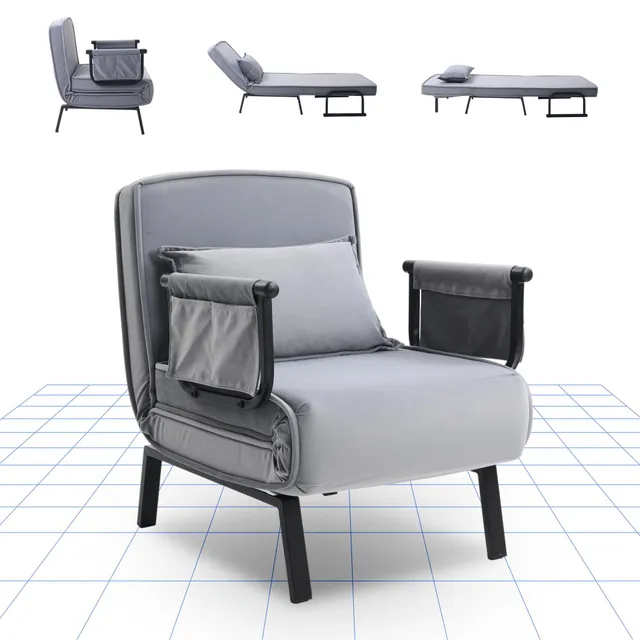 flexispot-3-in-1-schlafsessel-mit-bettfunktion-6-stufig-verstellbarer-r-ckenlehn image 1