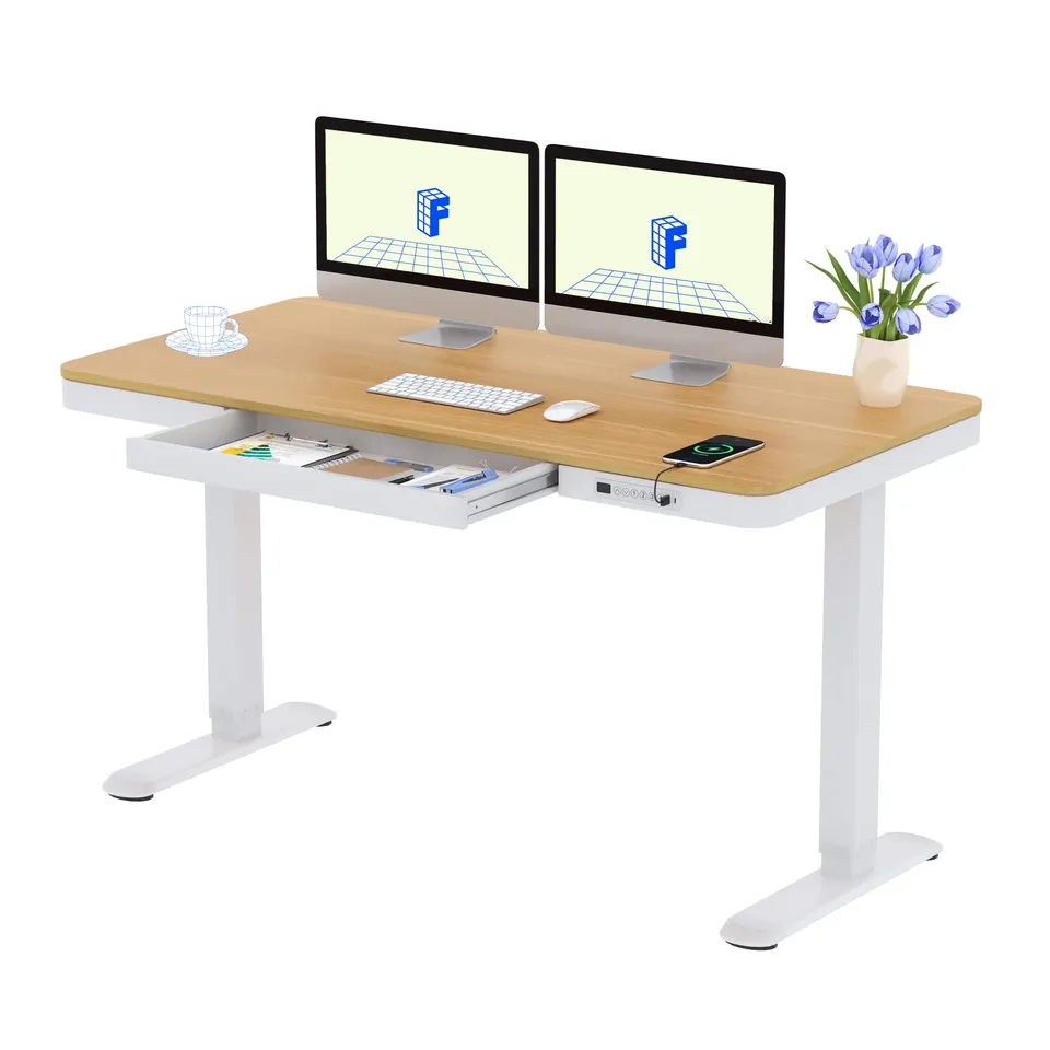 flexispot-h-henverstellbarer-schreibtisch-140x70-cm-mit-schublade-usb-c-led-anze image 1