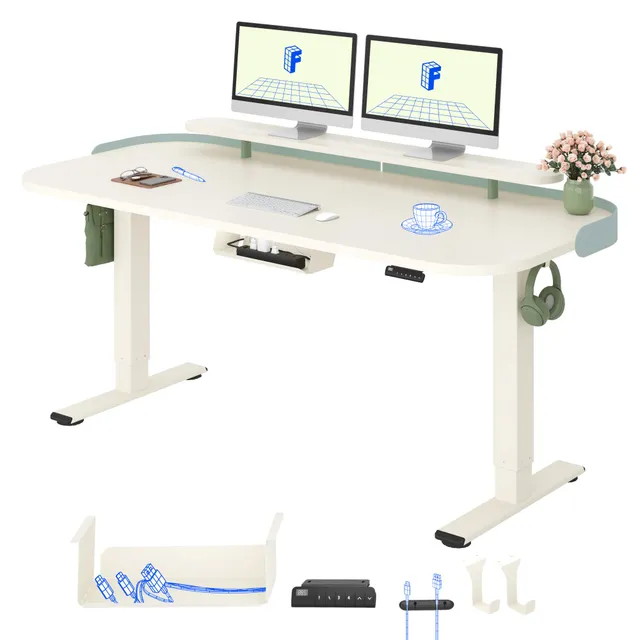flexispot-schreibtisch-h-henverstellbar-elektrisch-dual-motor-25-mm-einteilige-t image 1