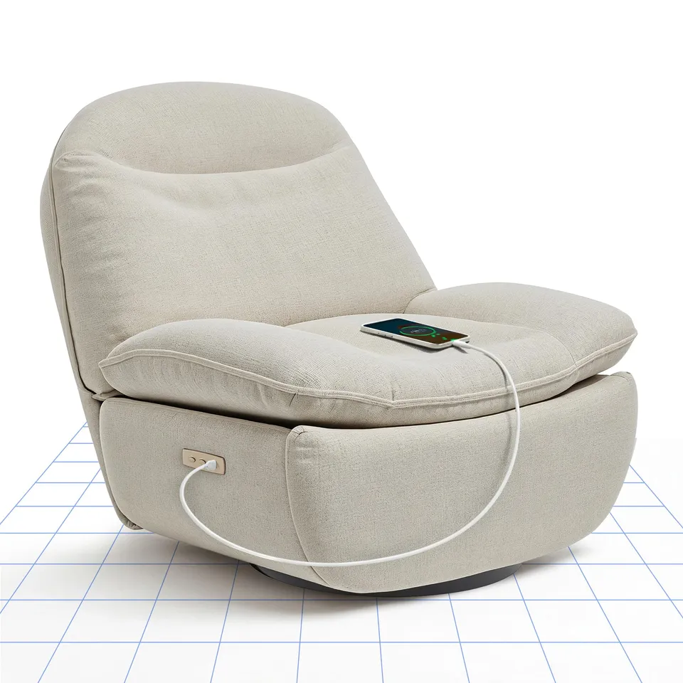 flexispot-relaxsessel-xr6-oval-elektrischer-drehsessel-fernsehsessel-mit-145-lie image 1