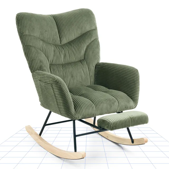 flexispot-gartenschaukelstuhl-mit-fu-st-tze-moderner-schwingsessel-mit-holzkufen image 1