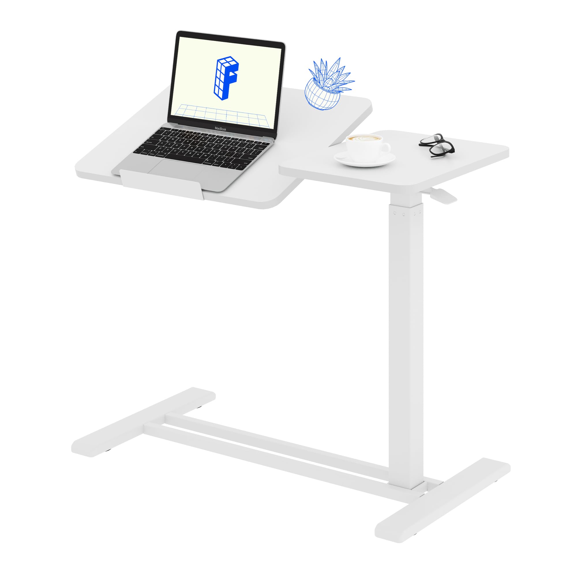 flexispot-beistelltisch-h-henverstellbar-mit-rollen-gasfeder-neigbare-tischplatt image 1