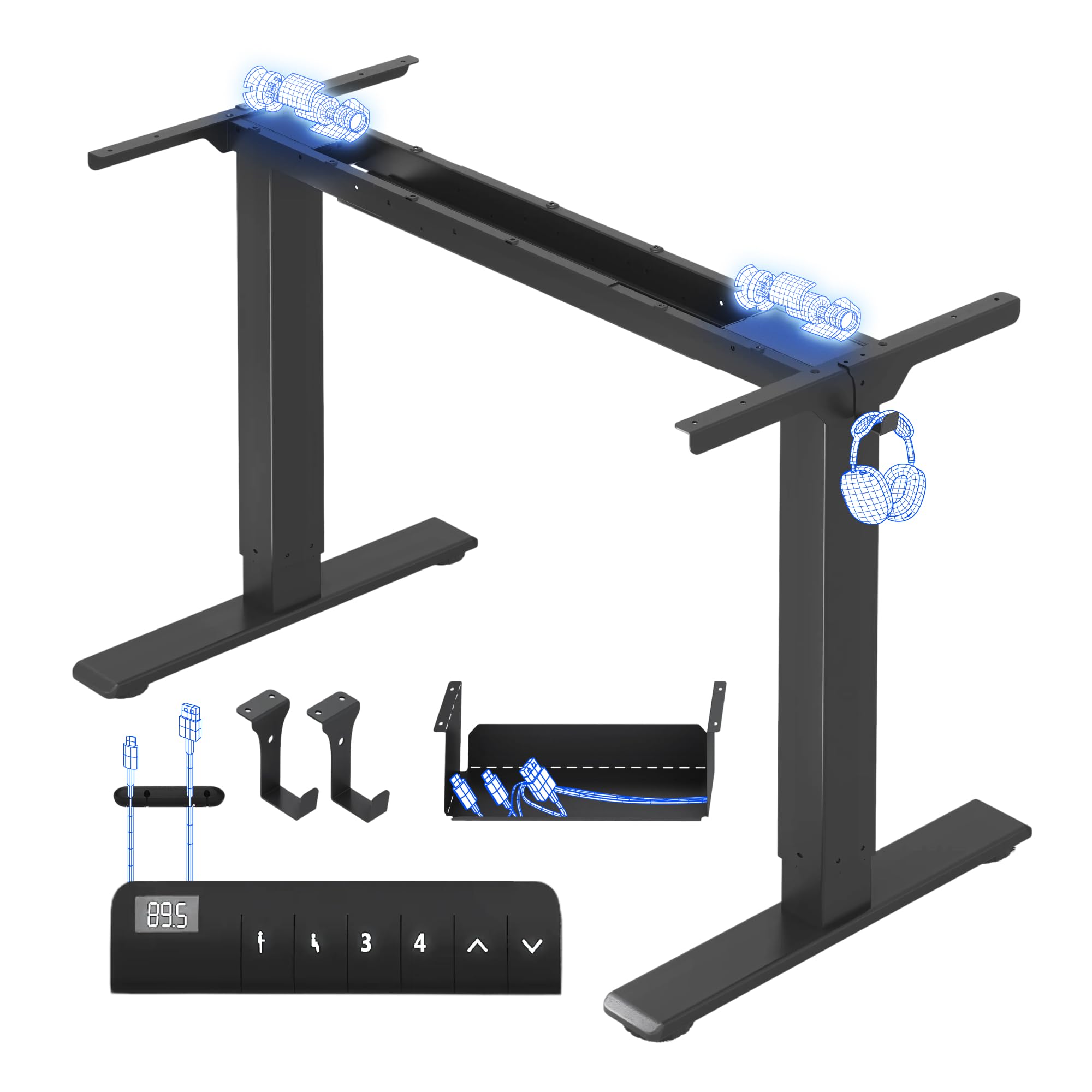 flexispot-e1-pro-elektrisch-h-henverstellbares-tischgestell-mit-doppelmotor-kabe image 1