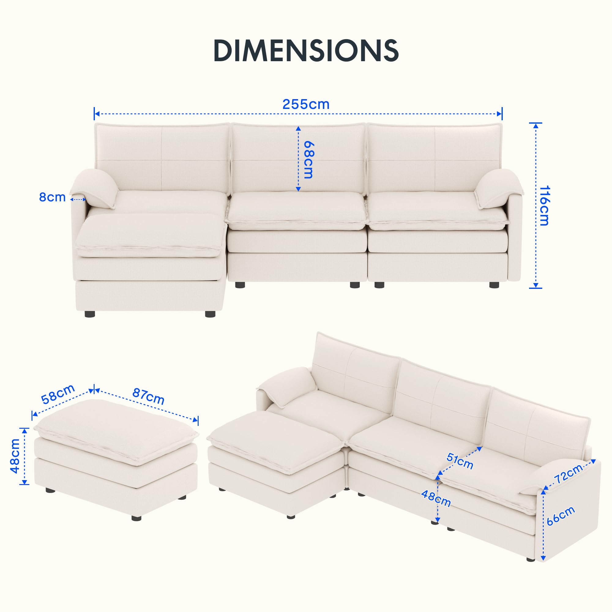 flexispot-4-sitzer-modulsofa-in-l-form-mit-hocker-aufklappbarem-stauraum-und-sch image 2
