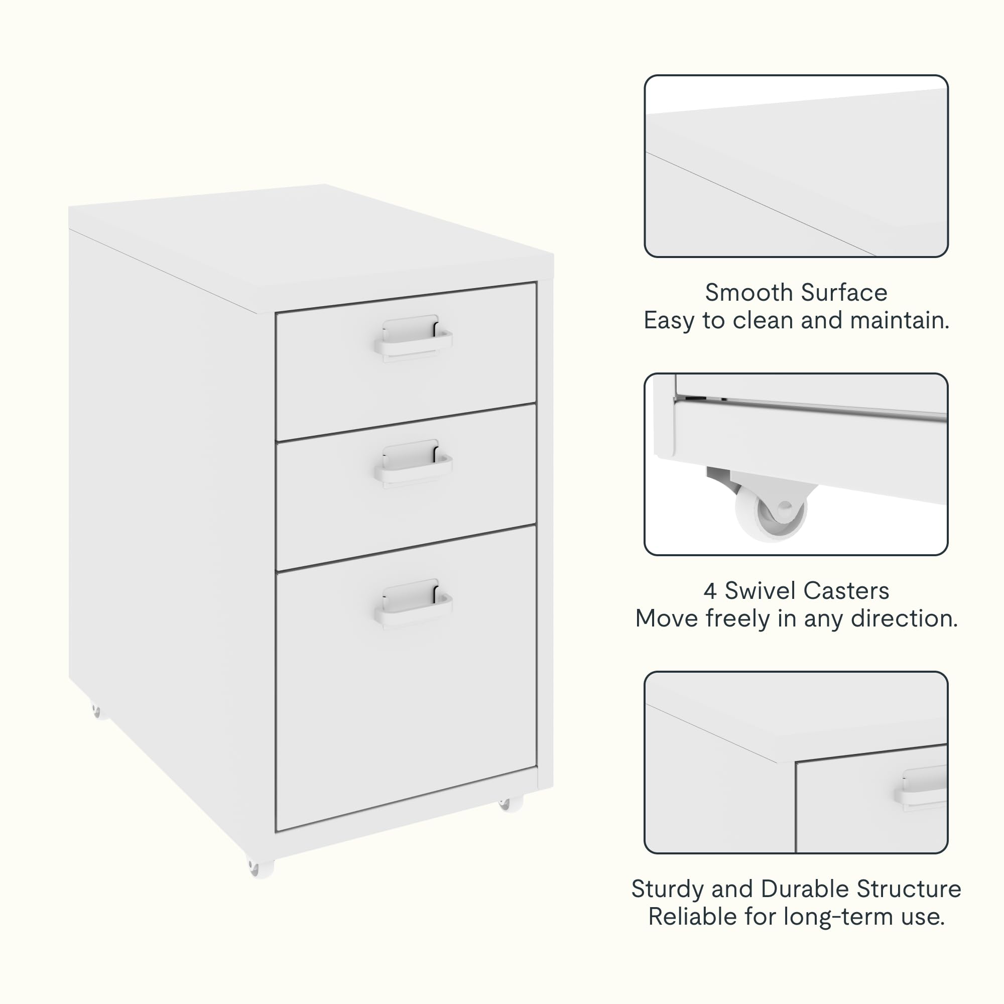 flexispot-rollcontainer-mit-3-schubladen-mobiler-aktenschrank-aus-metall-mit-rol image 5