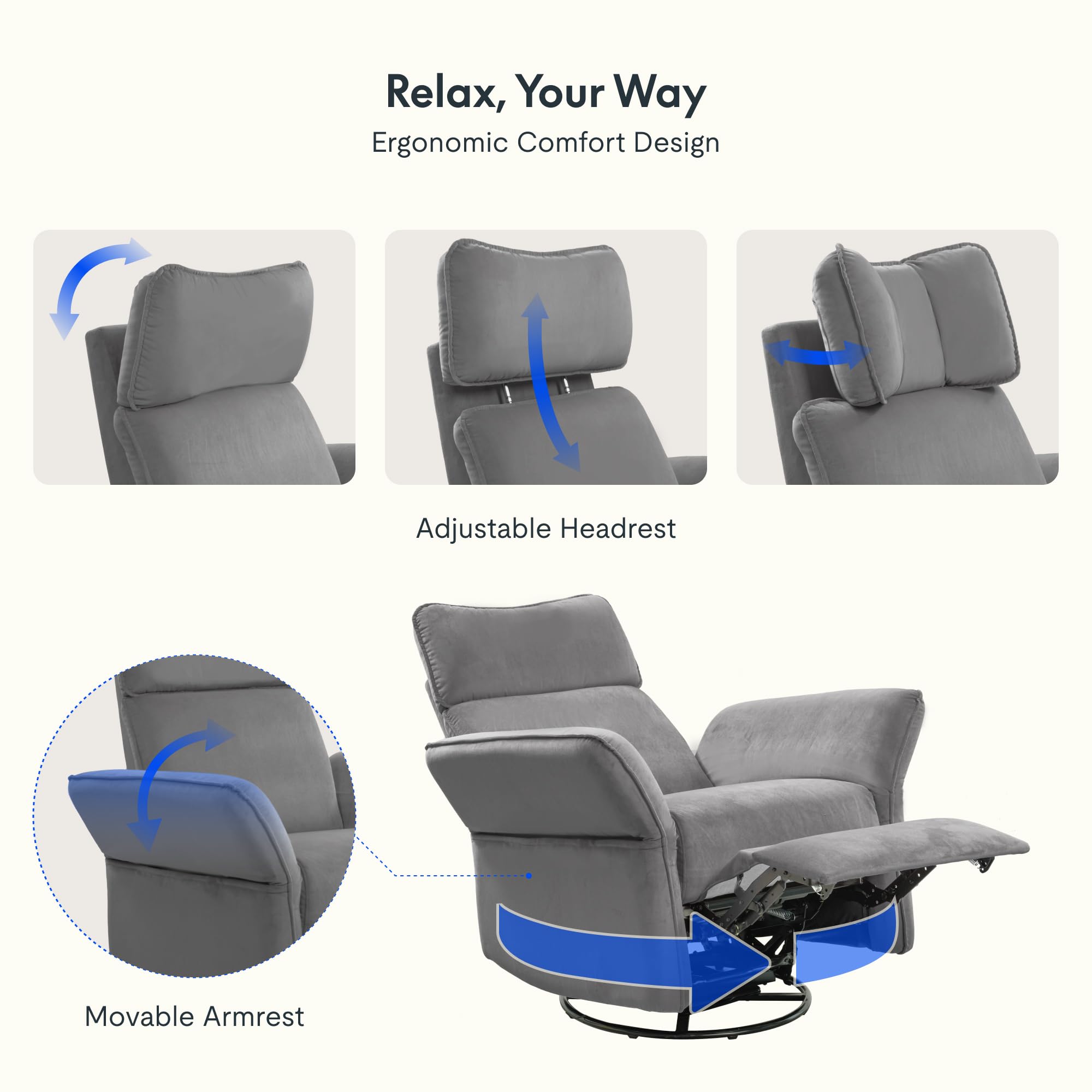 flexispot-xr8-cradle-elektrischer-relaxsessel-mit-schaukelfunktion-stufenloser-l image 4