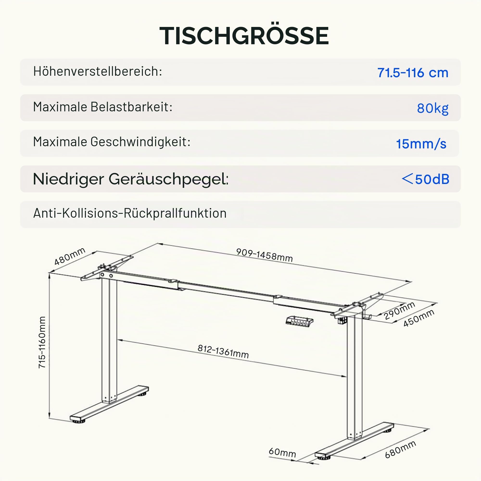 flexispot-einmotoriges-h-henverstellbares-schreibtisch-gestell-mit-2-haken-memor image 2