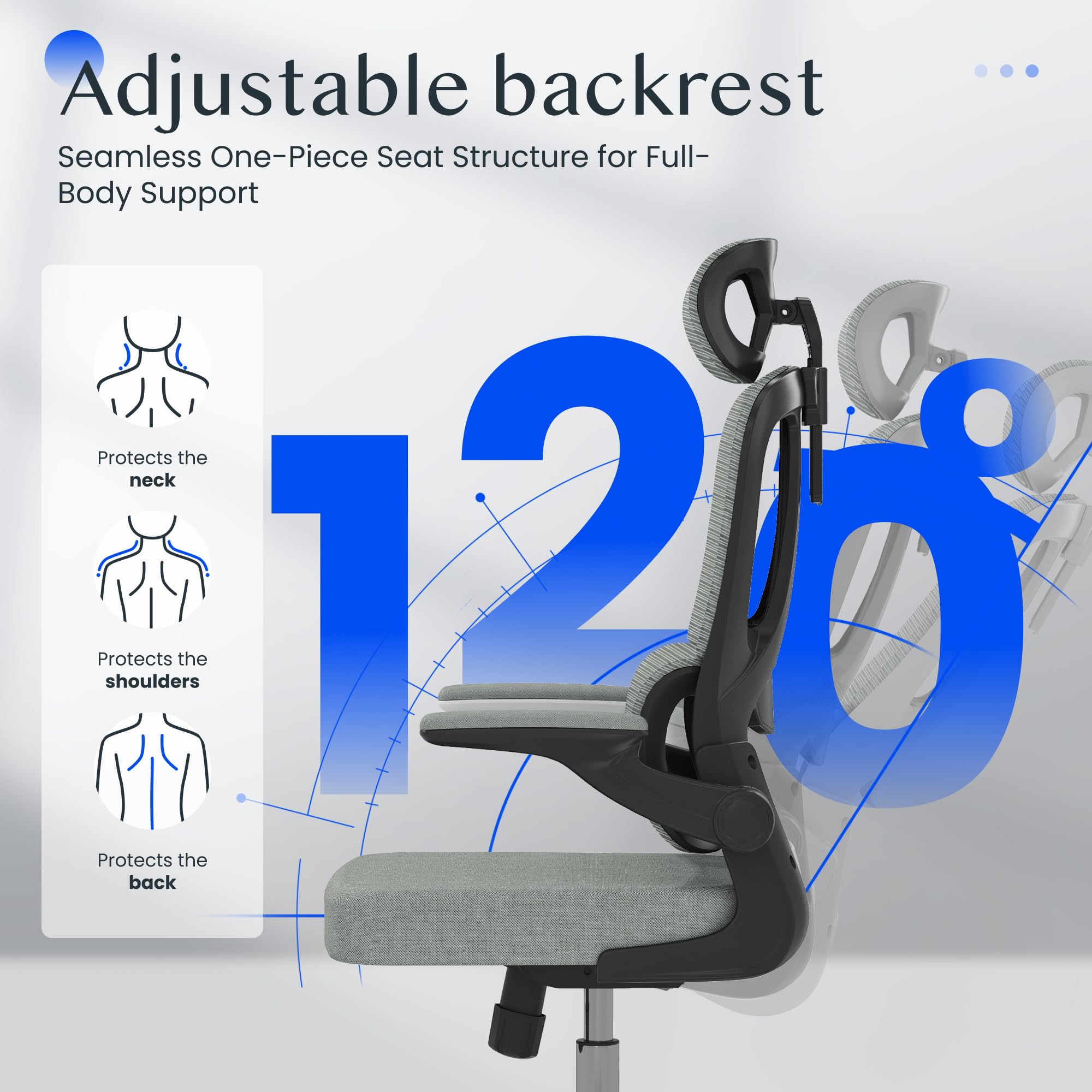 flexispot-ergonomischer-b-rostuhl-grau-schreibtischstuhl-mit-2d-kopfst-tze-klapp image 4