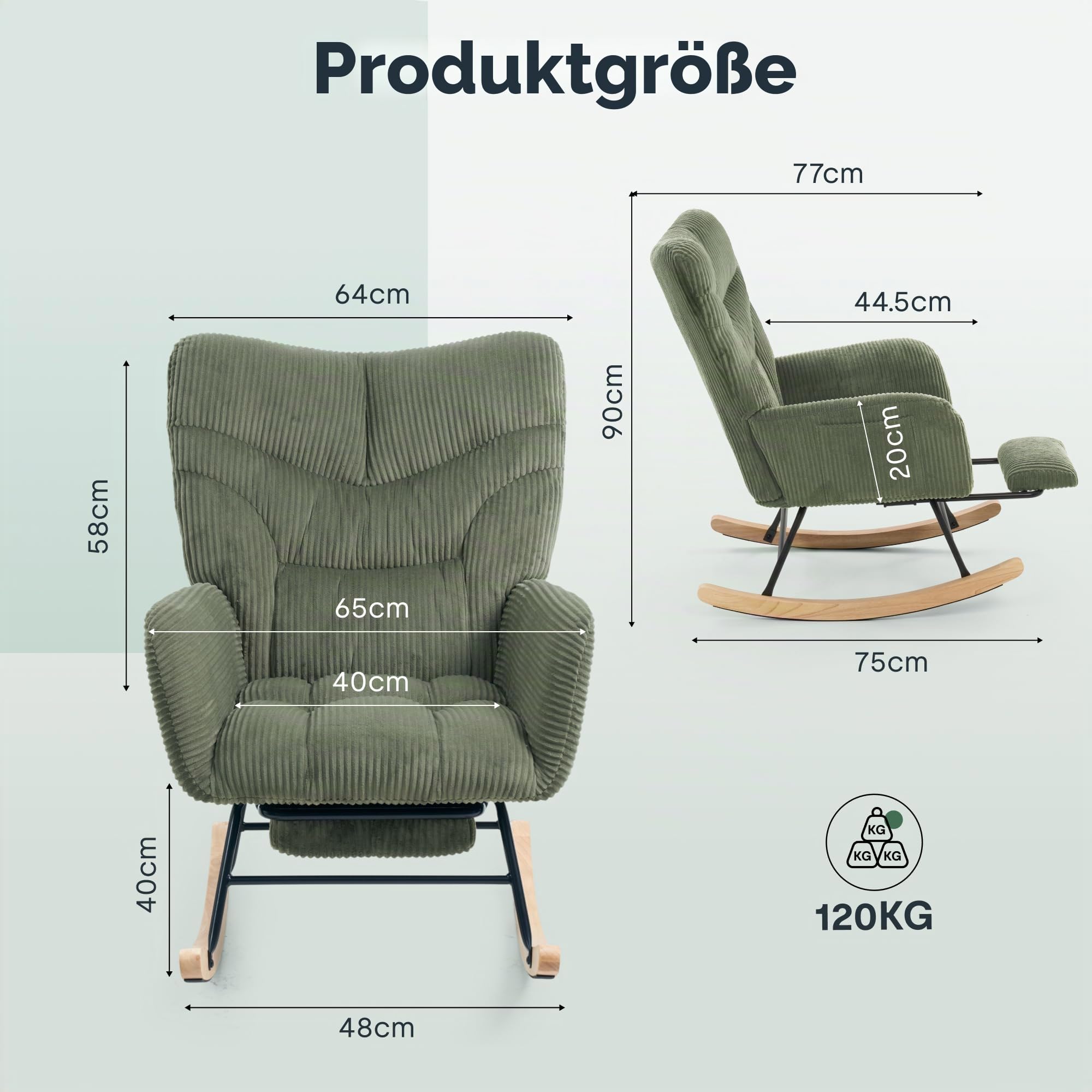 flexispot-gartenschaukelstuhl-mit-fu-st-tze-moderner-schwingsessel-mit-holzkufen image 3