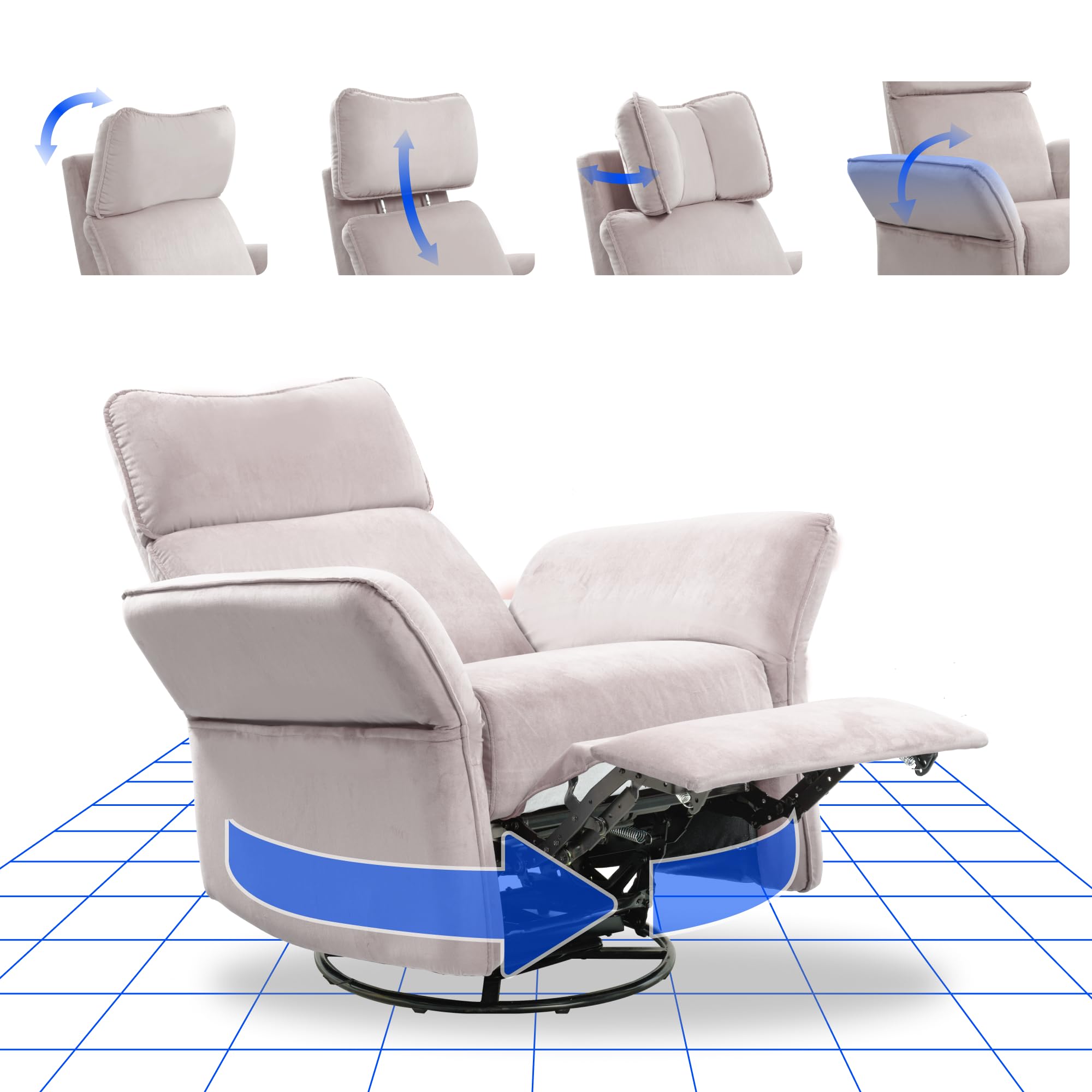 flexispot-xr8-cradle-elektrischer-relaxsessel-mit-schaukelfunktion-stufenloser-l image 7