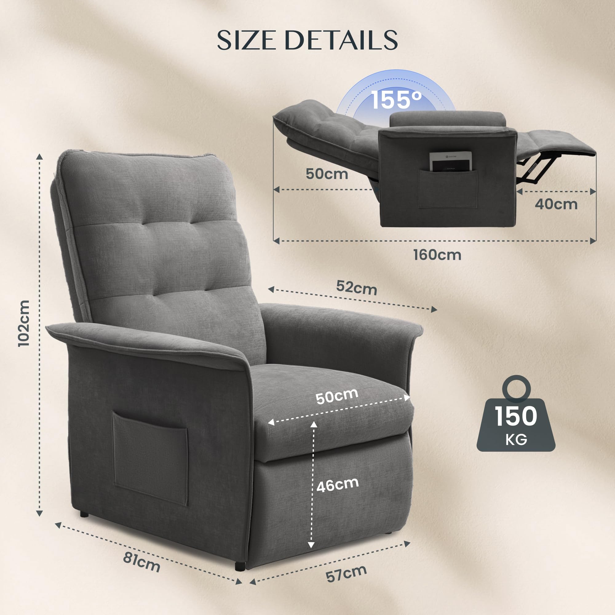 flexispot-relaxsessel-x1-elektrisch-tv-sessel-mit-liegefunktion-105-155-verstell image 3