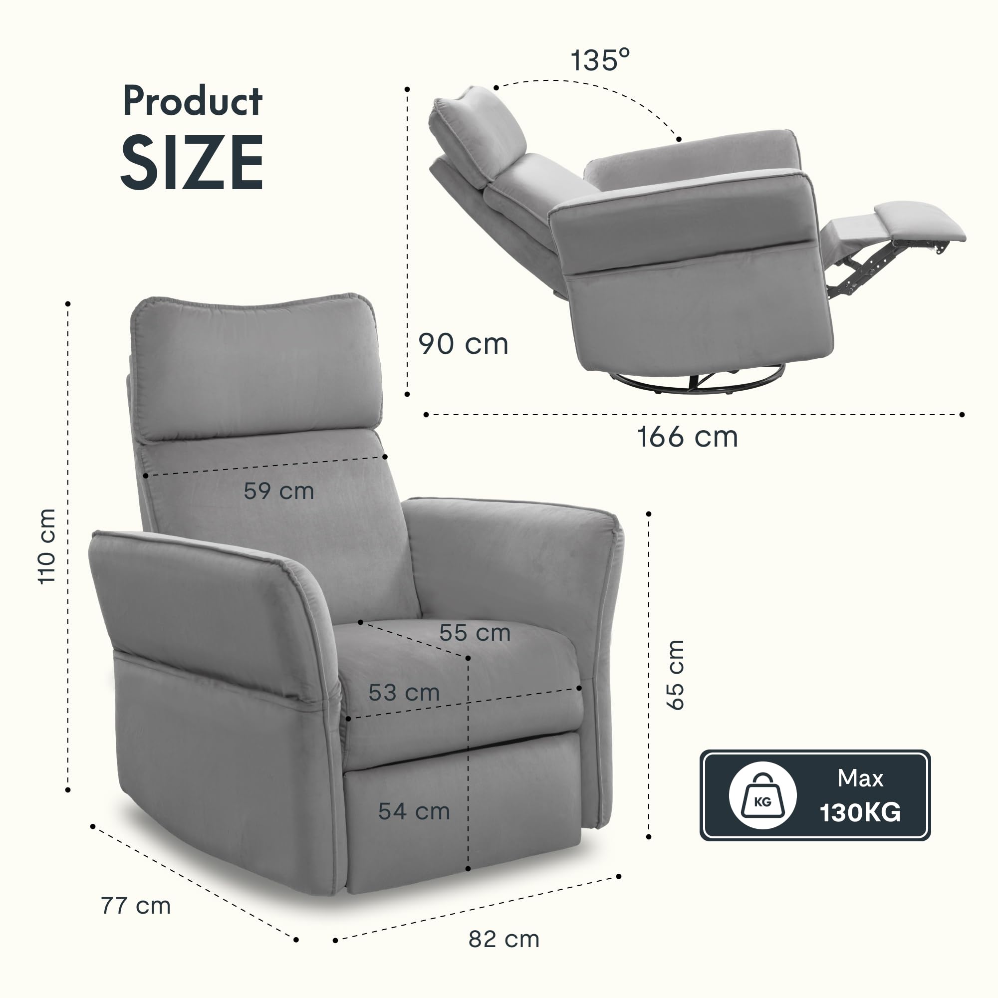 flexispot-xr8-cradle-elektrischer-relaxsessel-mit-schaukelfunktion-stufenloser-l image 2