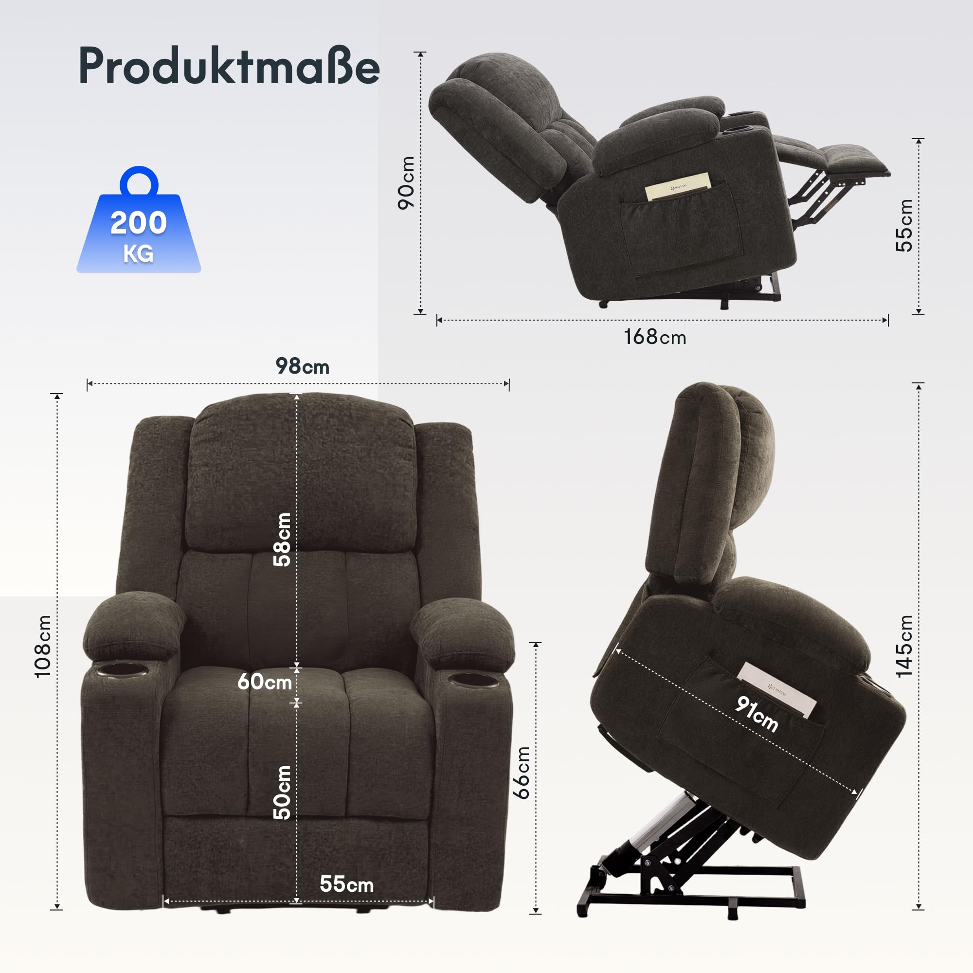 flexispot-xl6-elektrischer-relaxsessel-mit-aufstehhilfe-8-punkt-massage-heizfunk image 2