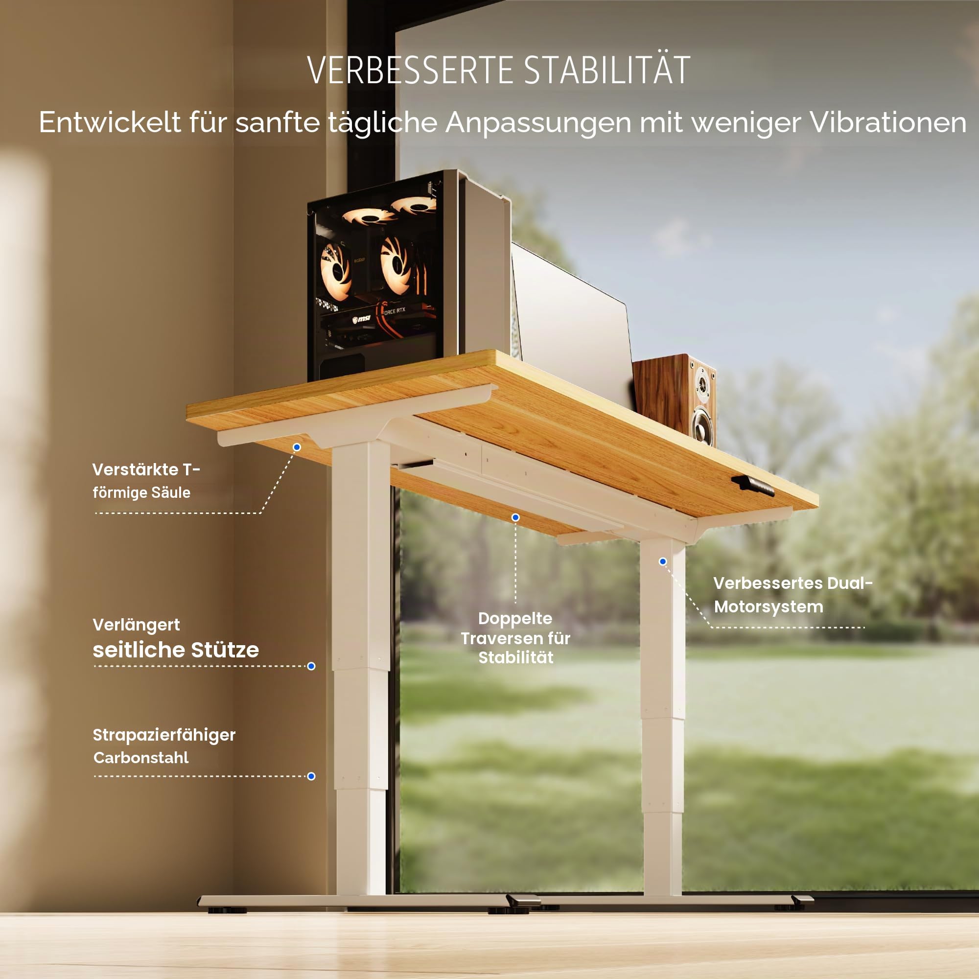 flexispot-elektrischer-schreibtisch-160-80-cm-dualmotor-3-stufig-100-kg-tragkraf image 7