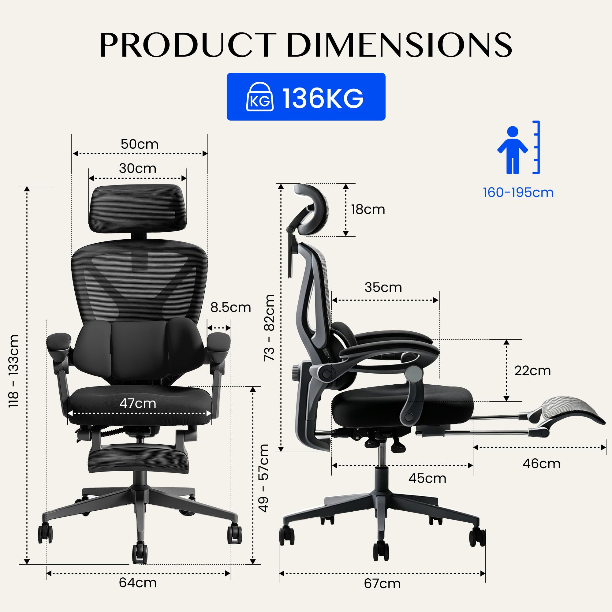 flexispot-tricore-ergonomischer-b-rostuhl-mit-fu-st-tze-90-135-r-ckenlehne-gekop image 3