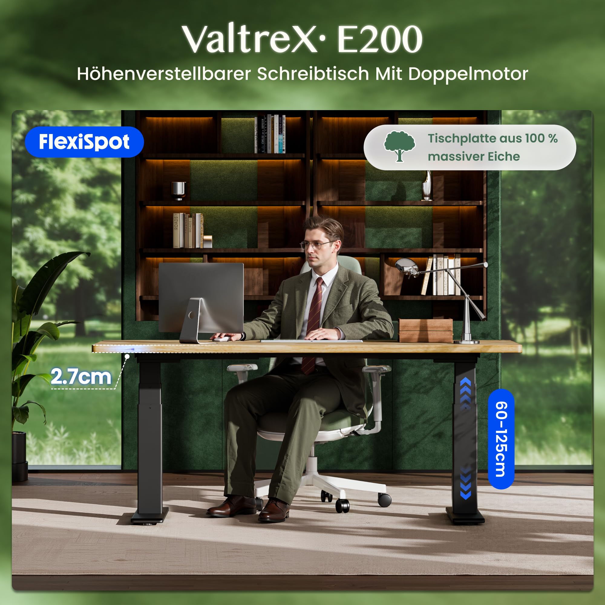 flexispot-valtrex-e200-elektrischer-schreibtisch-140x80-cm-eichen-massivholzplat image 2