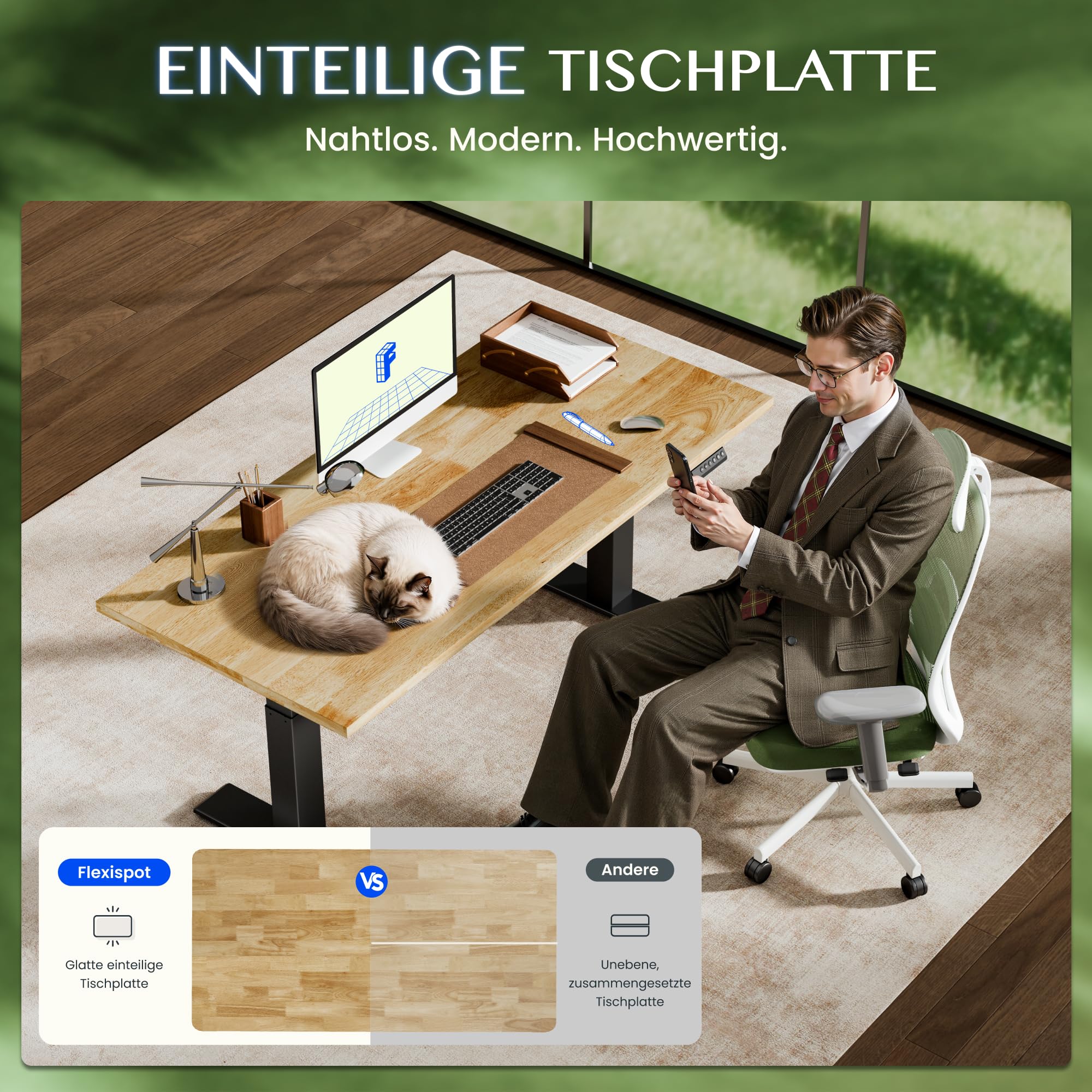 flexispot-valtrex-e200-elektrischer-schreibtisch-140x80-cm-eichen-massivholzplat image 5