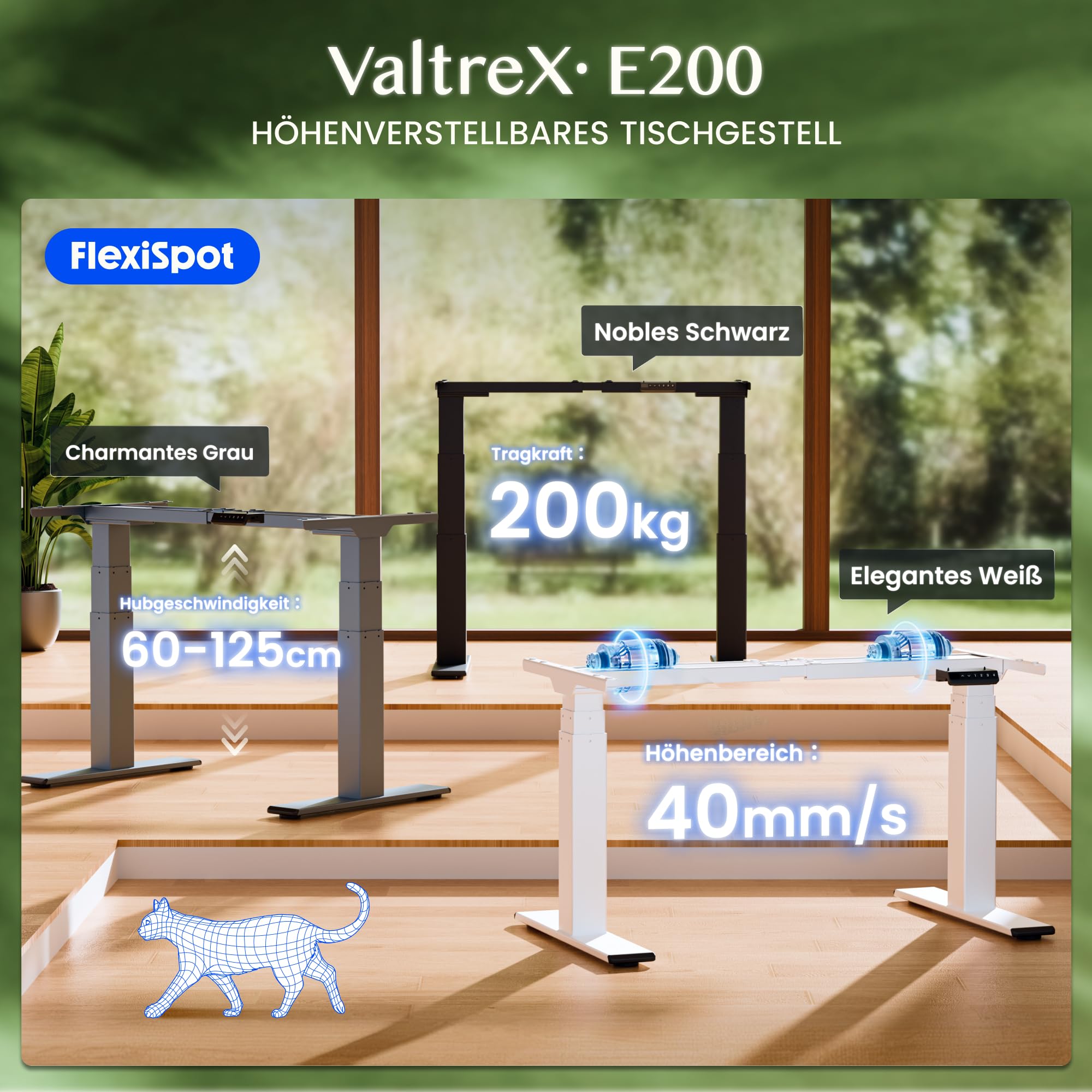 flexispot-valtrex-e200-elektrisches-schreibtischgestell-dualmotor-3-stufig-200-k image 3