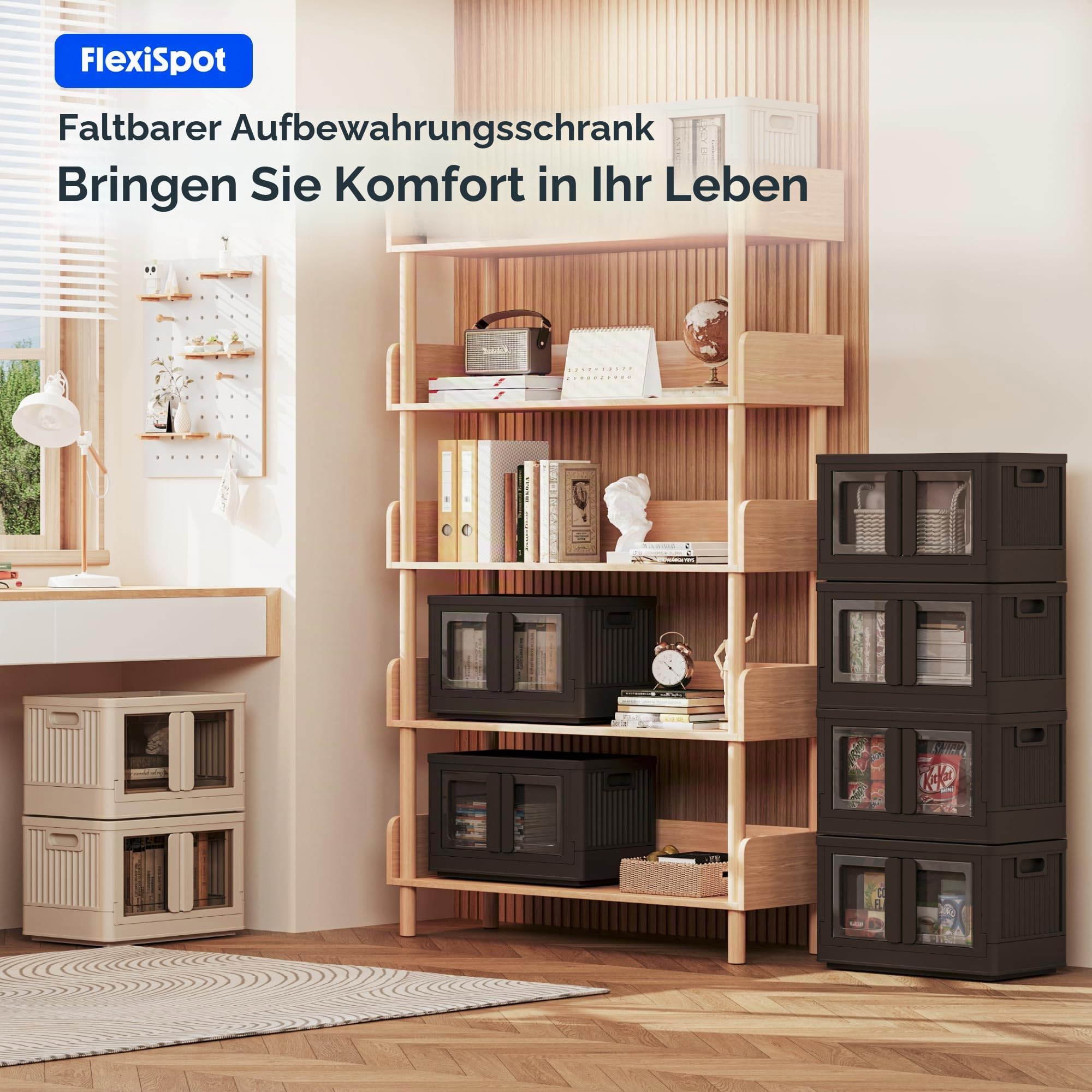 flexispot-aufbewahrungsboxen-32l-3er-set-faltbare-stapelbare-storage-boxes-mit-d image 2