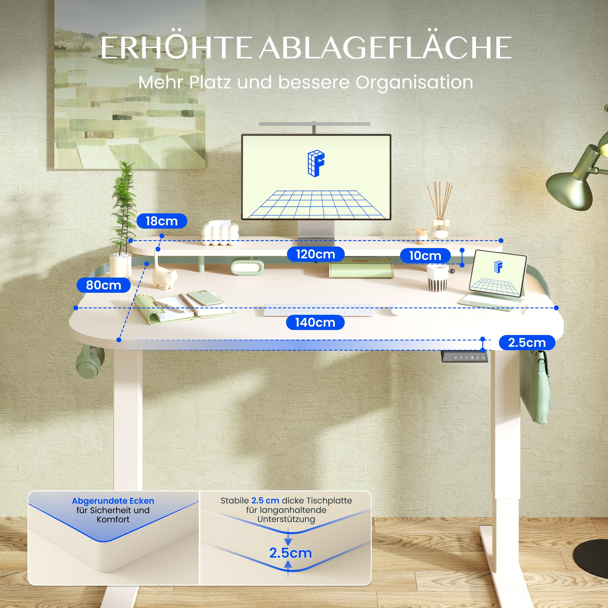 flexispot-elektrisch-h-henverstellbarer-schreibtisch-140x80-cm-mit-monitoraufsat image 7