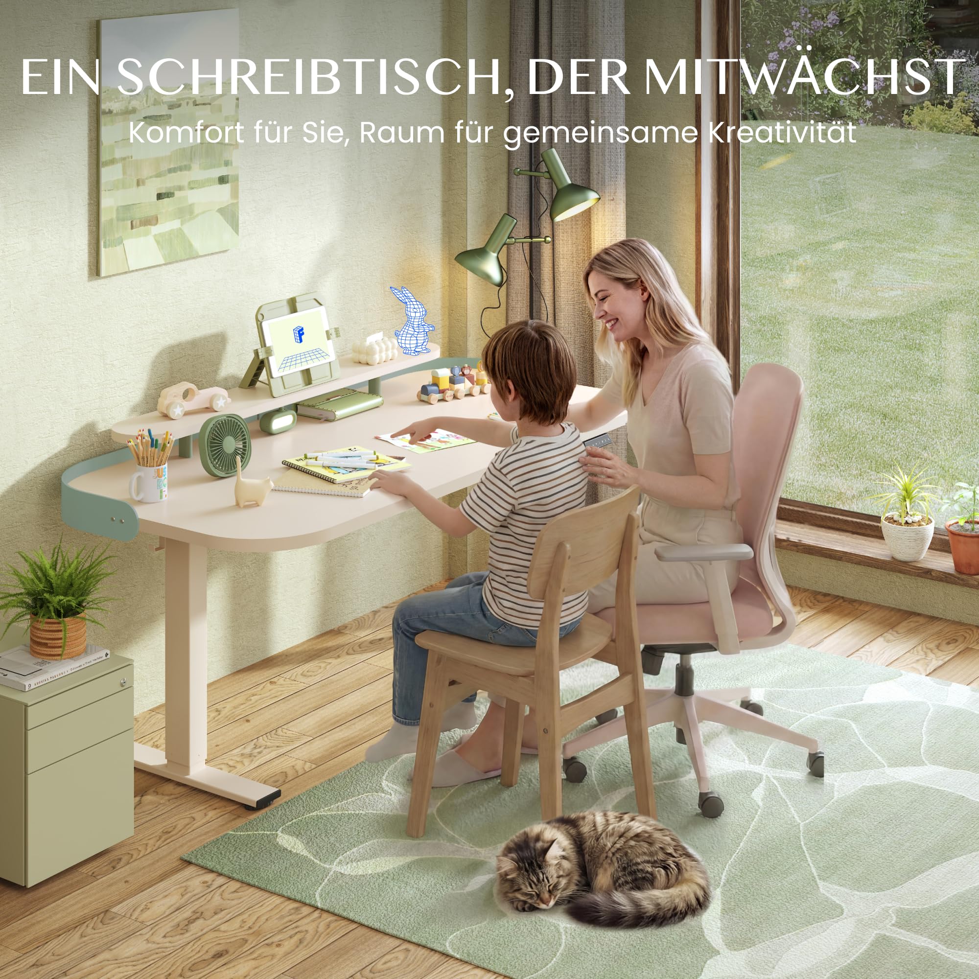 flexispot-elektrisch-h-henverstellbarer-schreibtisch-140x80-cm-mit-monitoraufsat image 4