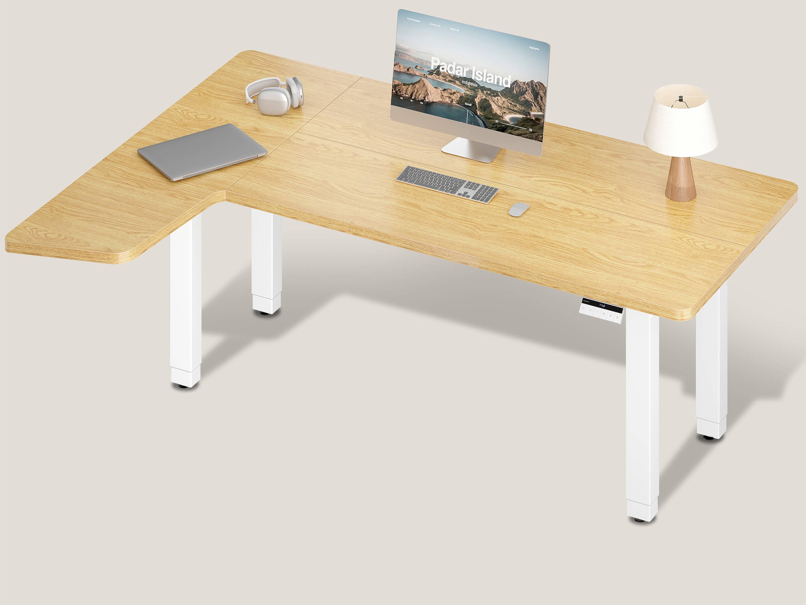 maidesite-canvas-l-f-rmiger-h-henverstellbarer-schreibtisch-mit-4-beinen-und-ele image 2