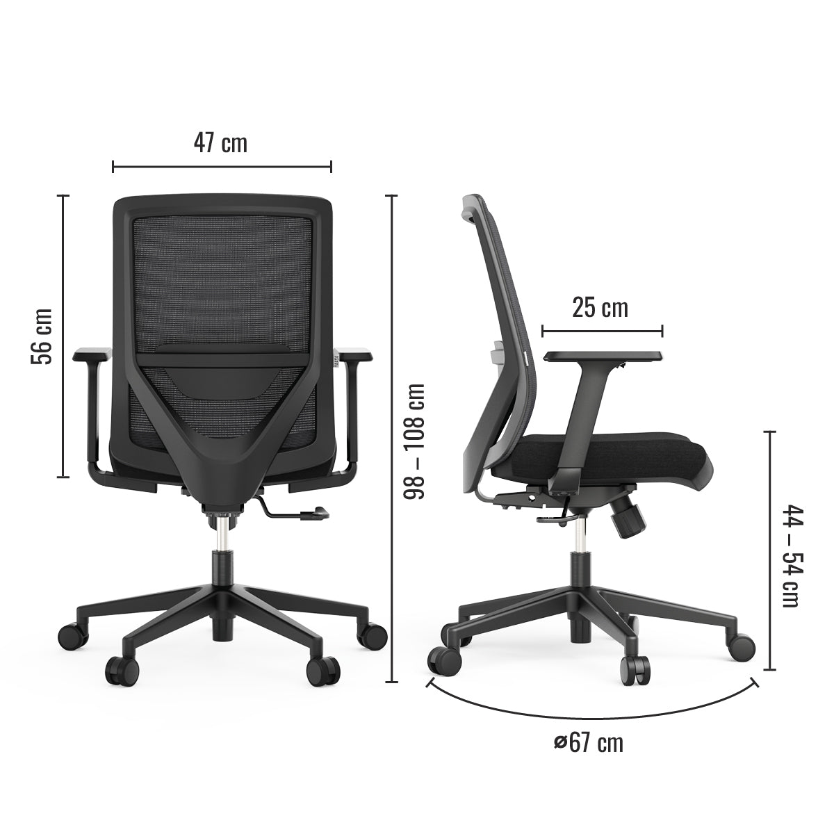 yaasa-chair-lite-ergonomischer-b-rostuhl-mit-mesh-netzr-cken-und-lendenverst-rku image 3