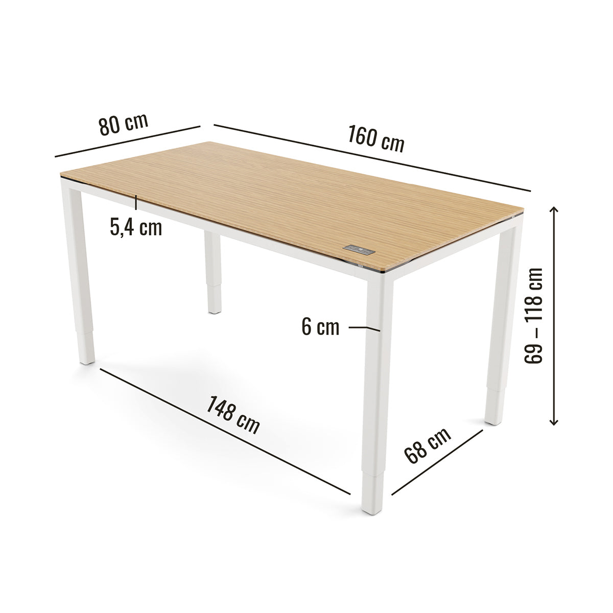 yaasa-desk-four-elektrisch-h-henverstellbarer-schreibtisch-69-118-cm-2-memory-po image 3