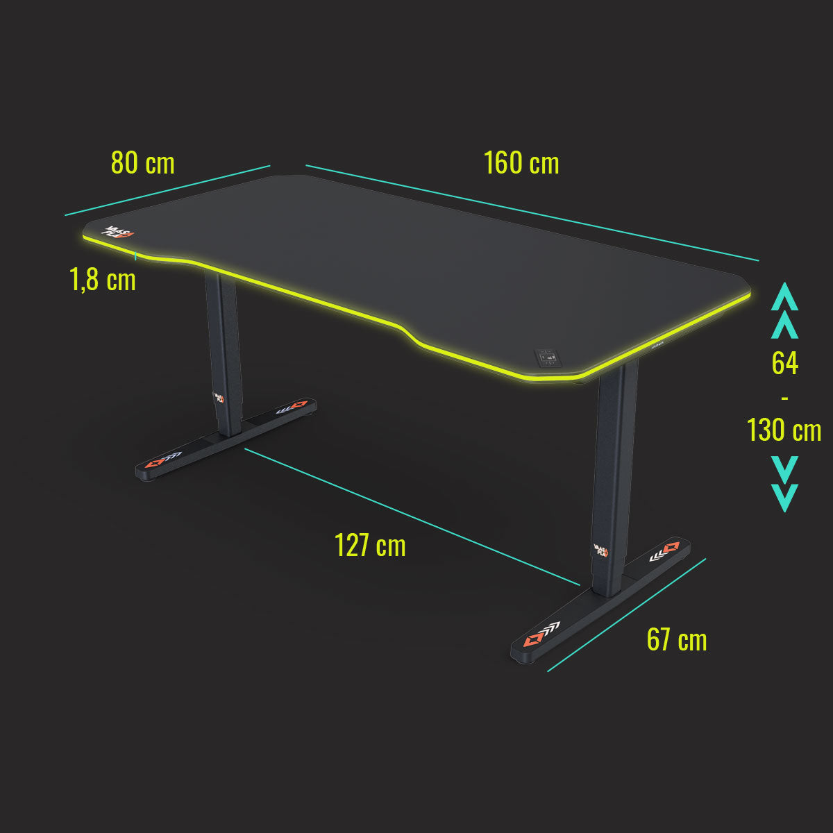 yaasa-desk-pro-play-elektrisch-h-henverstellbarer-gaming-tisch-160-x-80-cm-mit-l image 2