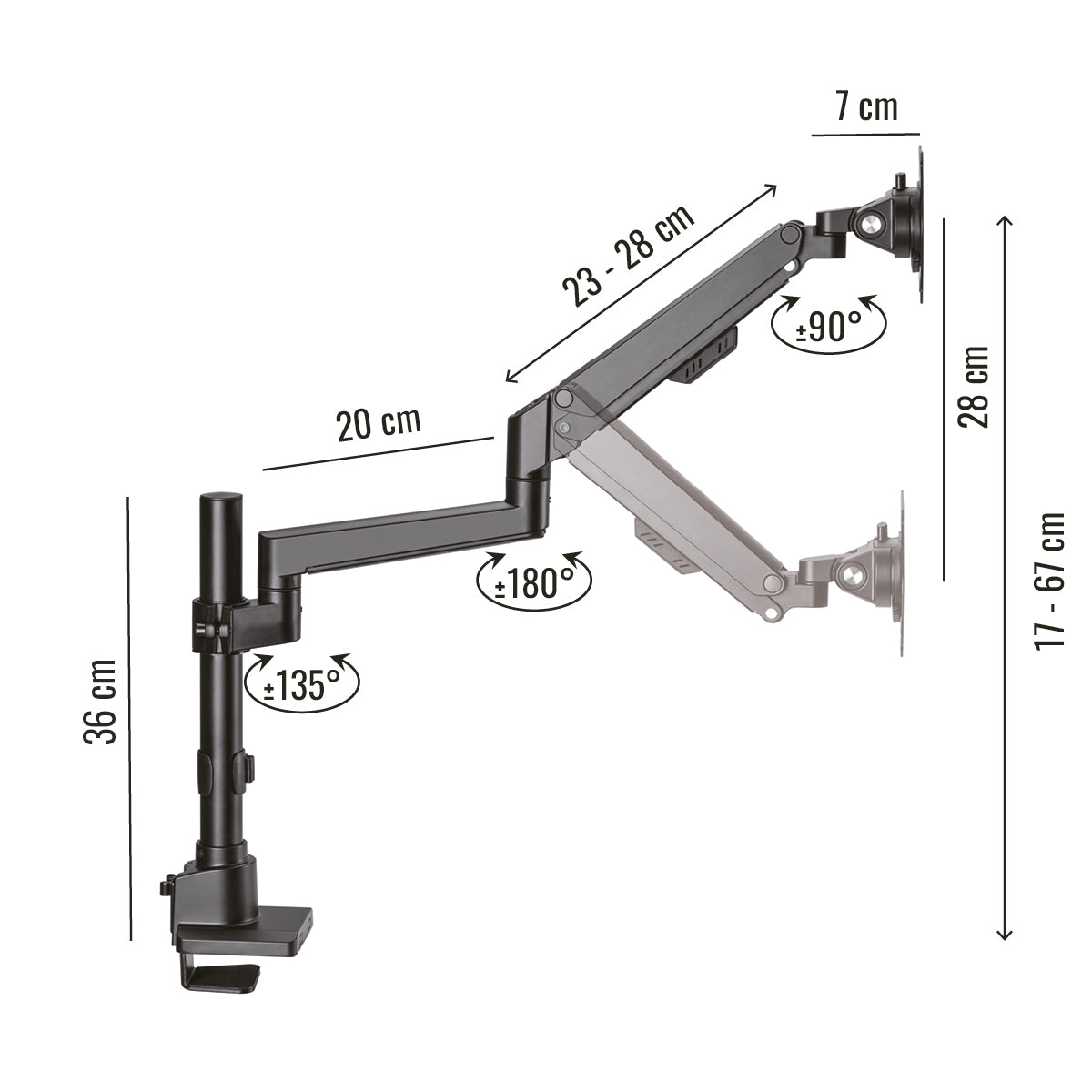 yaasa-monitor-arm-monitorhalterung-6-gelenke-vesa-kompatibel-9-kg-traglast-mit-k image 3